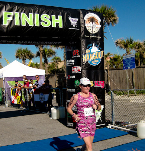 triathlon, finish line, Gulf Coast