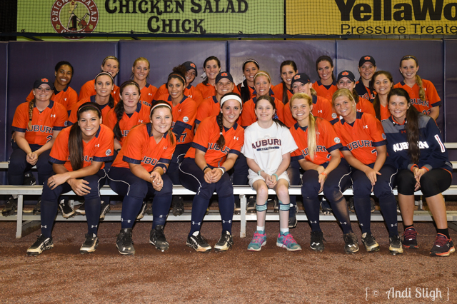 Fan photos with the team. Arkansas vs Auburn Softball on Saturday, April 25, 2015 in Auburn, Ala.  Anthony Hall/Auburn Athletics