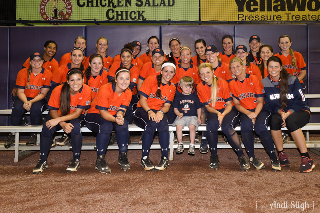 Fan photos with the team. Arkansas vs Auburn Softball on Saturday, April 25, 2015 in Auburn, Ala.  Anthony Hall/Auburn Athletics